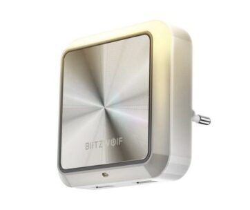 Нощна лампа със сензор за тъмнина BlitzWolf BW-LT14 към контакт, 2x USB
